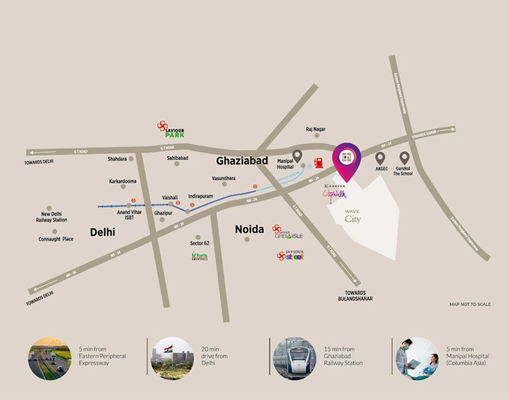location advantage of karyan residence Ghaziabad